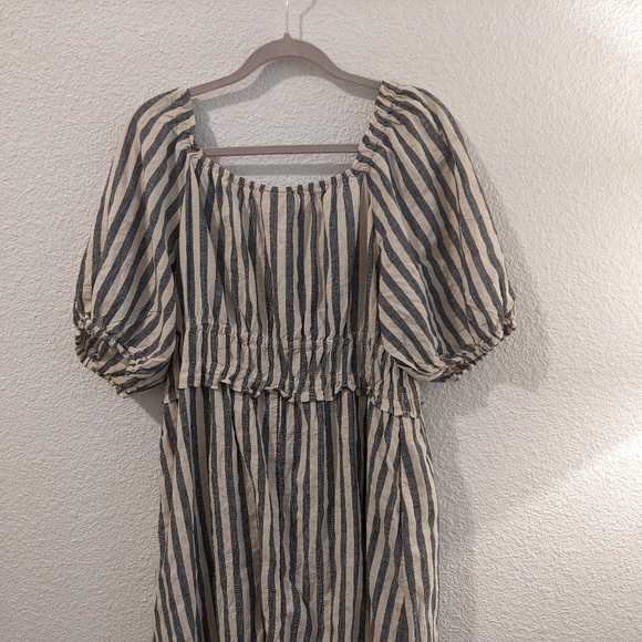 NWT Universal  Threads Cream Striped Dress XL - Picture 2 of 5